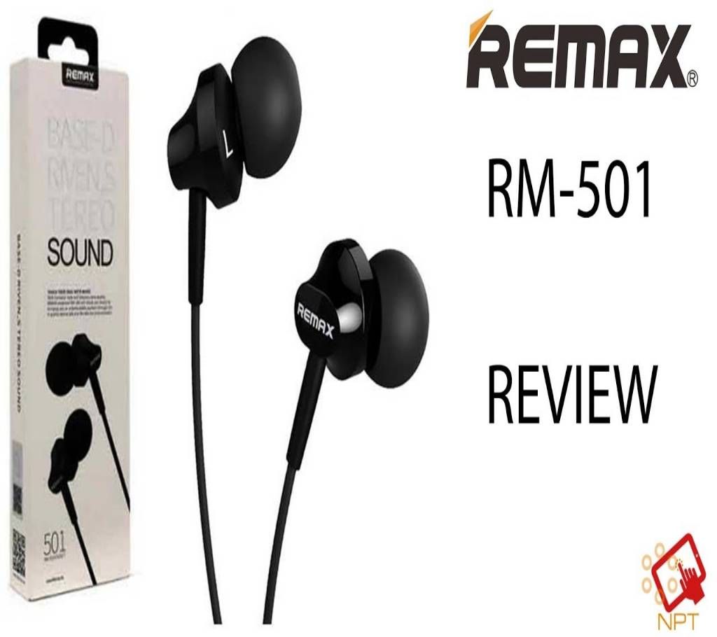 REMAX RM-501 storeo earphone - Black 
