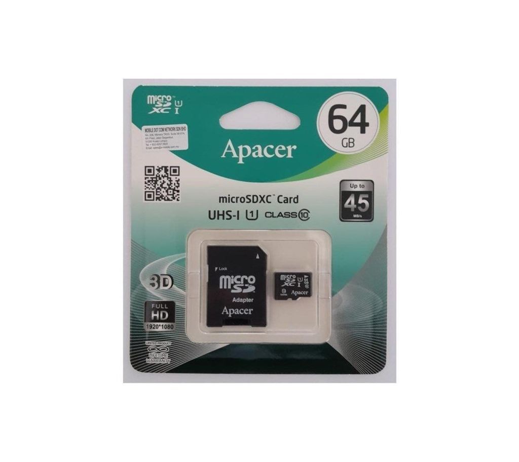 Apacer 64 GB microSDHC Card