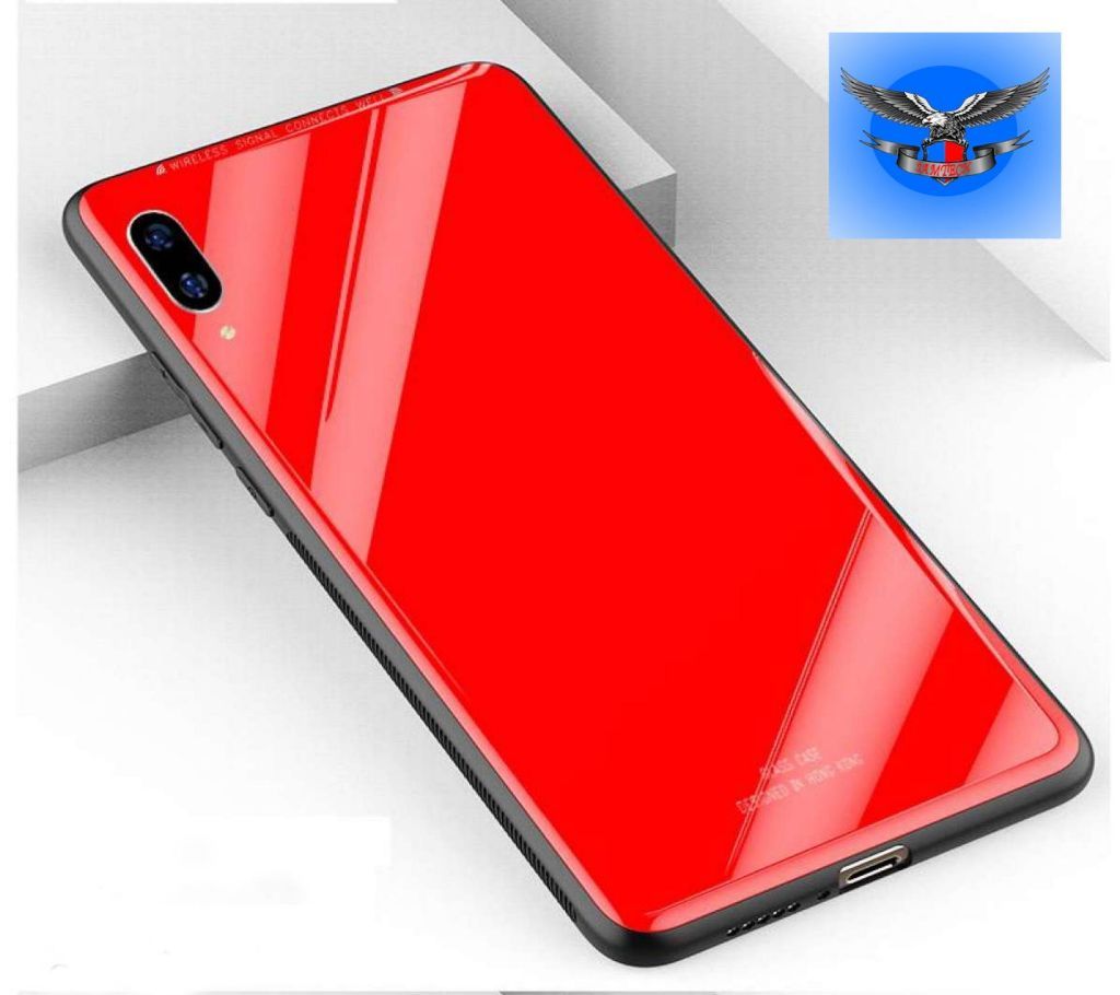   Glass Case Phone Back Cover - Red For Samsung Galaxy M10