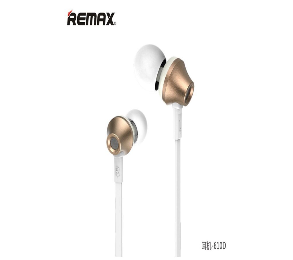 Remax RM-610D Super Bass In-Ear Earphone Golden