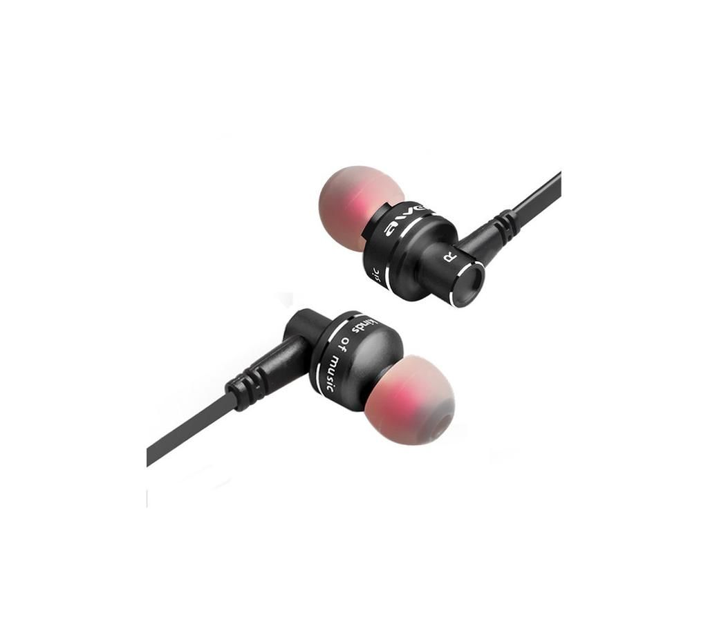 Awei ES 10TY Noise Isolation In ear Earphones Headphones BLACK