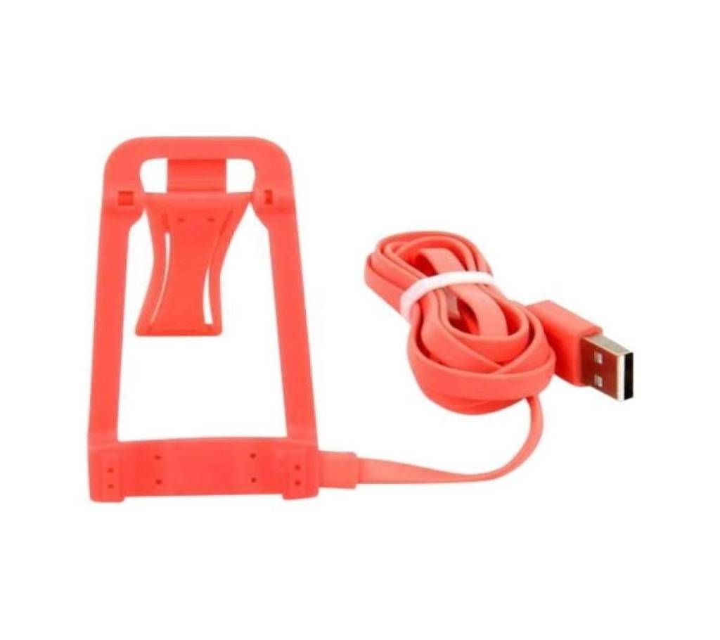 Multi Function Stand Data Flat Cable for Android - Red