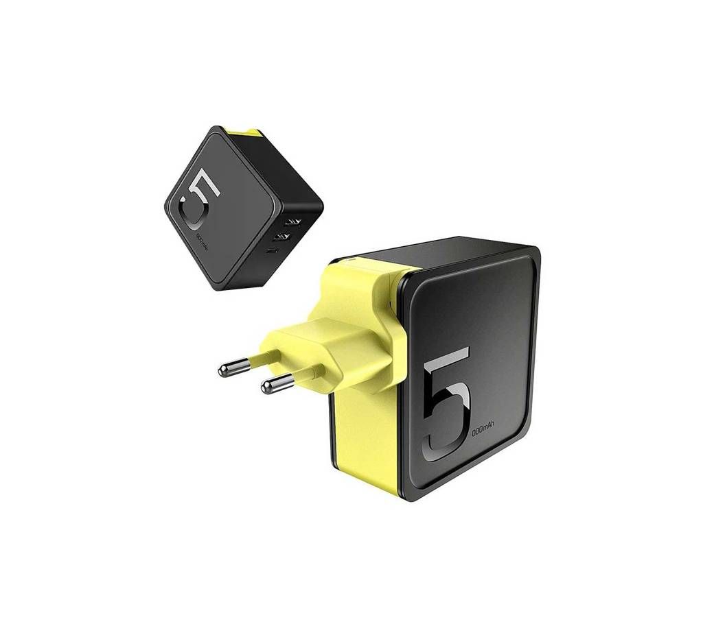 Rock Sugar 2-in-1 5000mAh Power Bank and Wall Charger