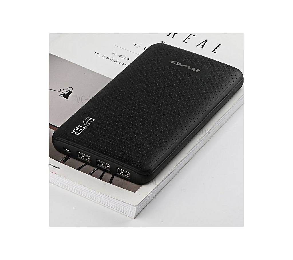 Awei P56K 30000mAh Power Bank Battery 3 USB Port LCD Digital Display Fast Charge