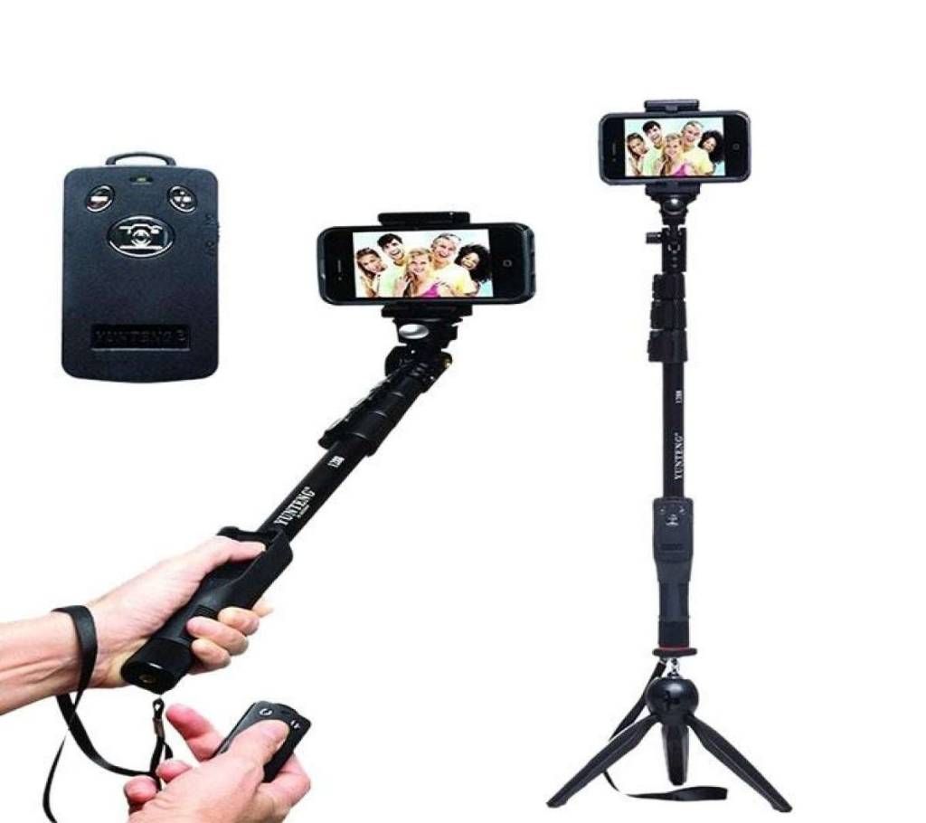 Bluetooth Selfie Stick With Remote Control - Black
