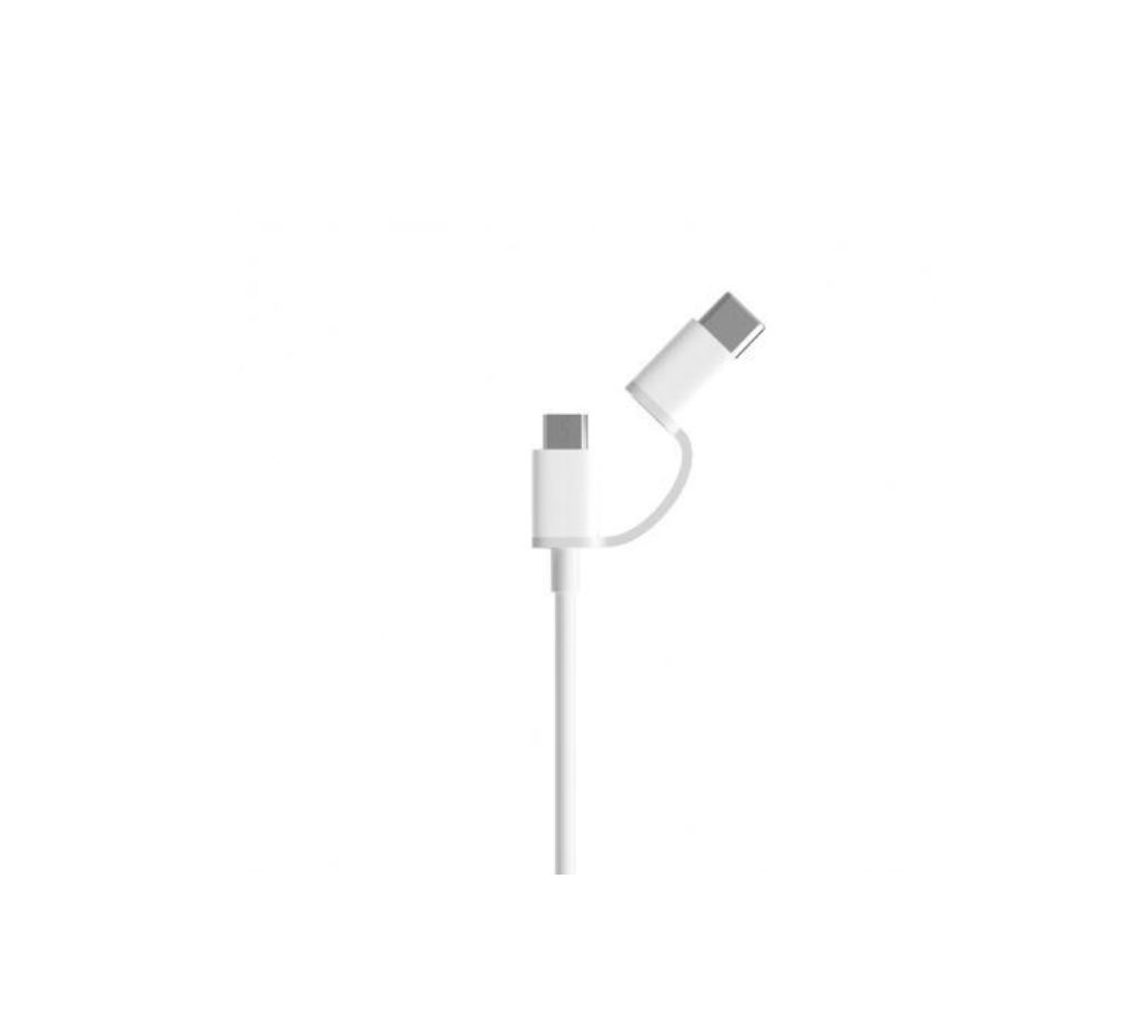 MI Combo Data Cable 30cm (Type C, Micro USB) - White