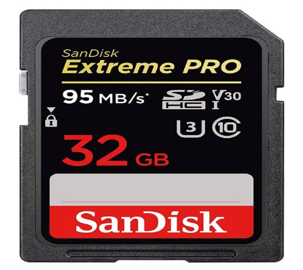 SanDisk Extreme Pro 95MB/s SDHC V30 UHSI Card 32GB