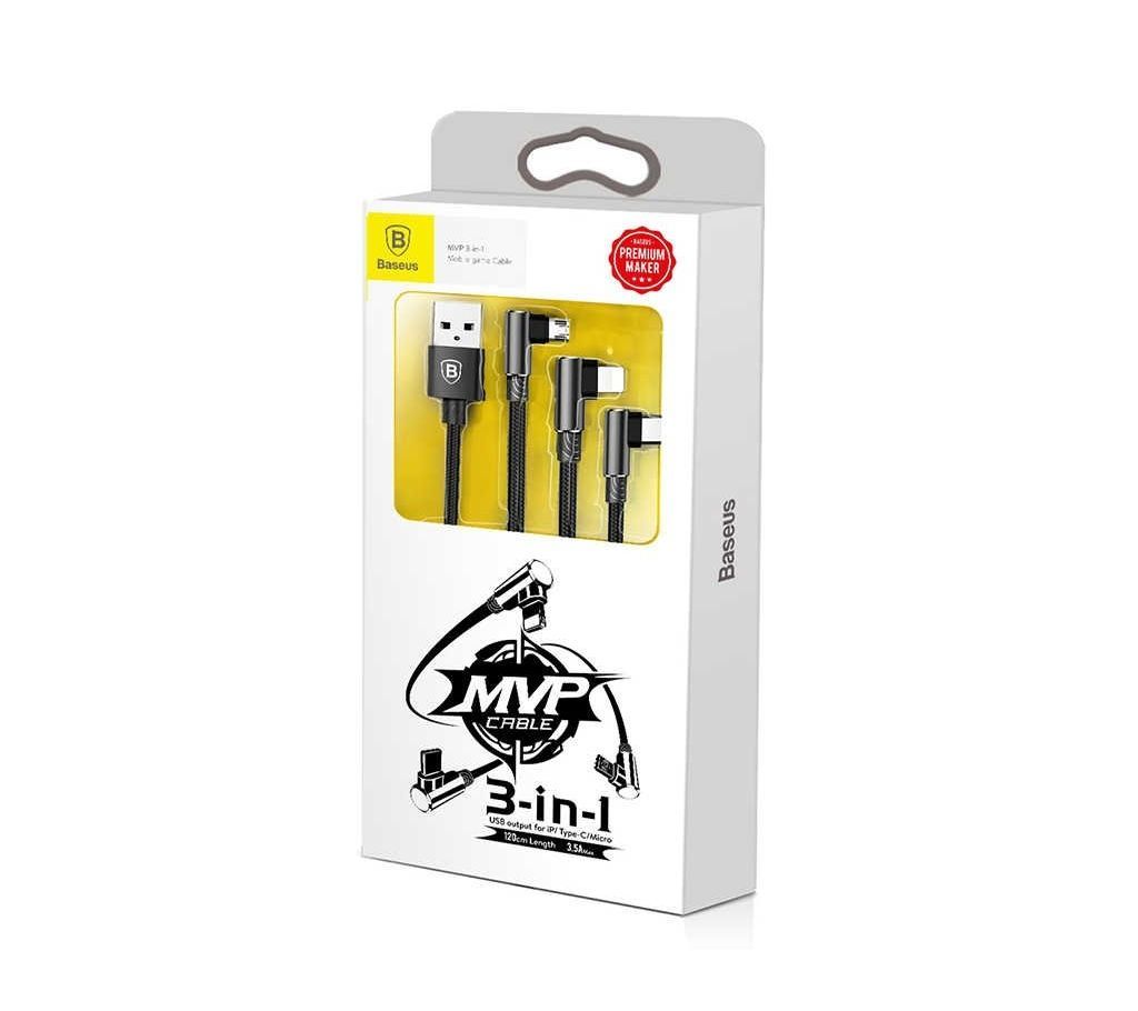 Baseus MVP 3-in-1 Lightning, Micro-USB, Type C Cable