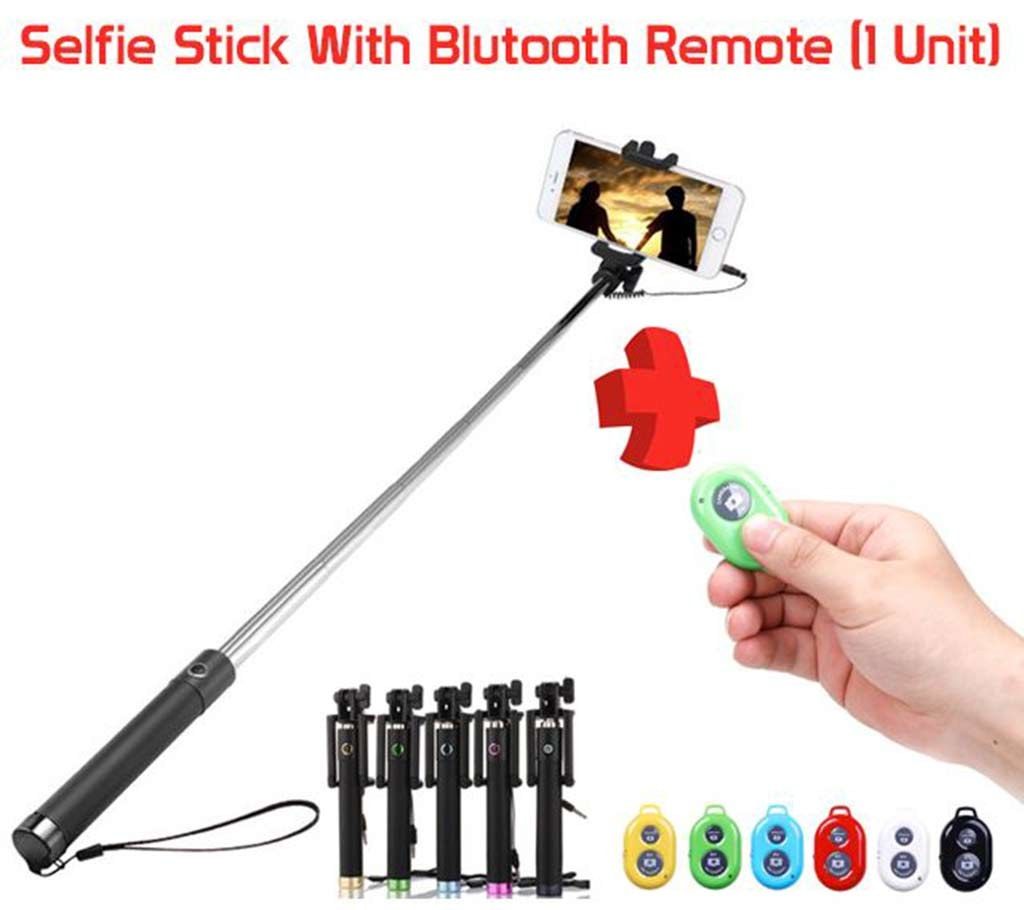 Monopod selfie stick+Bluetooth selfie remote Combo