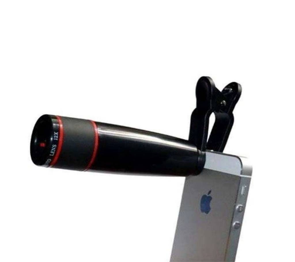 10X Zoom Mobile Phone Telescope Lens - Black