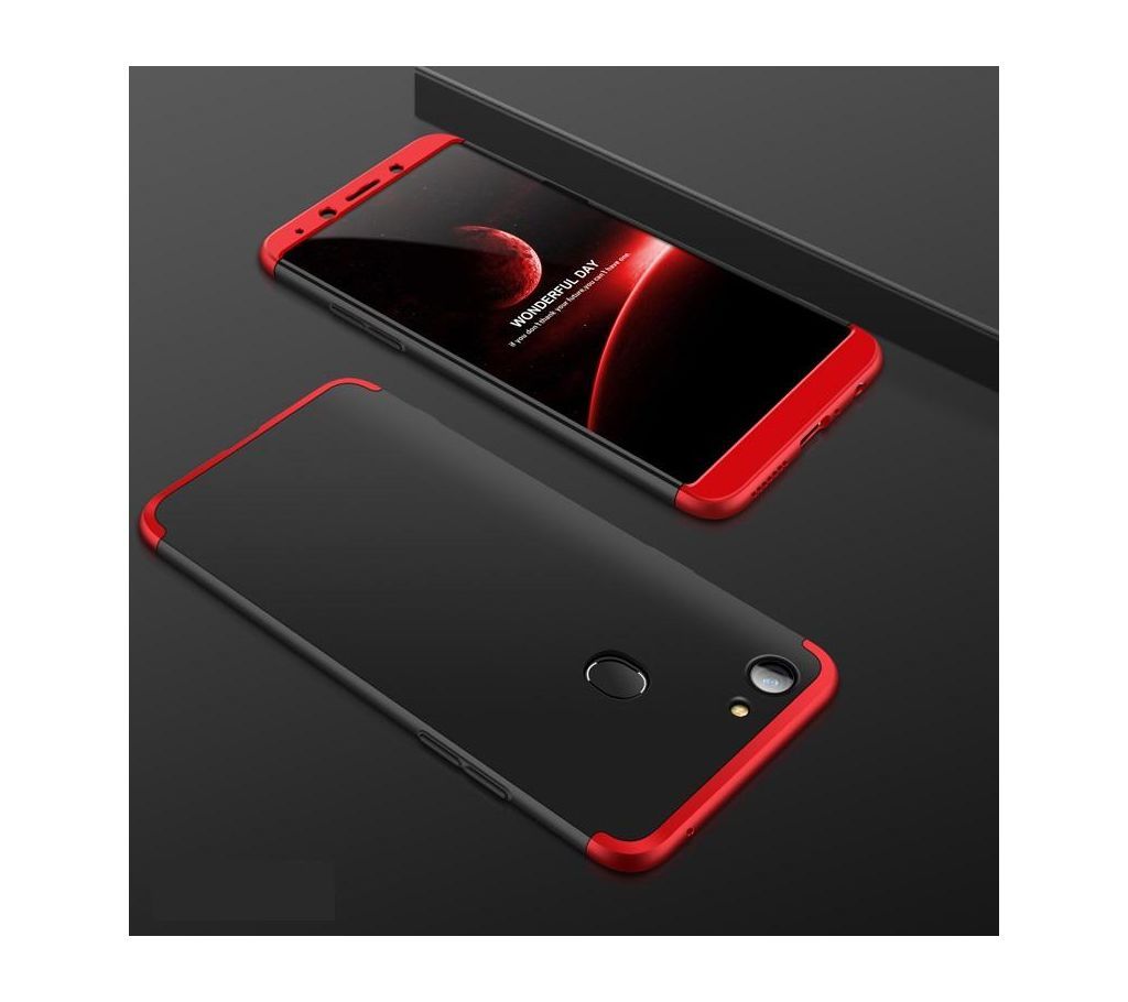 Oppo F5 360 Degree GKK Phone Back Cover - Black & Red