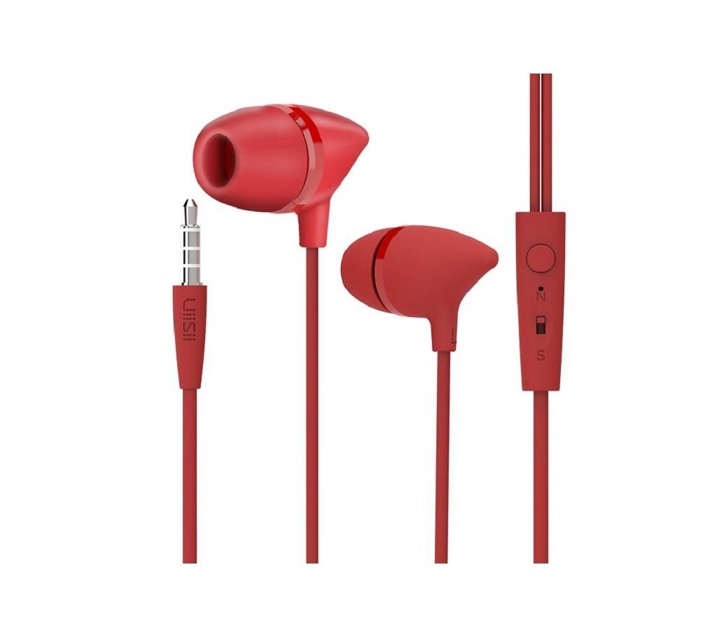 UiiSii C100  Super Bass Stereo In Ear Headphone - RED