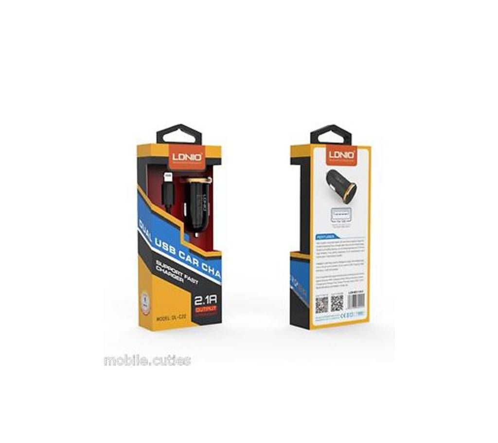 Ldnio 2 Port USB 2.1A Car charger With Micro Cable 