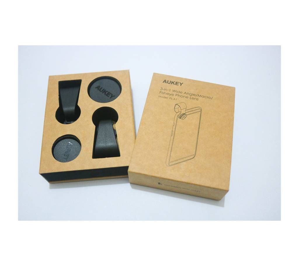 Aukey Premium Quality 3 in 1 Lens | Wide Angle, Macro, Fish Eye Lens