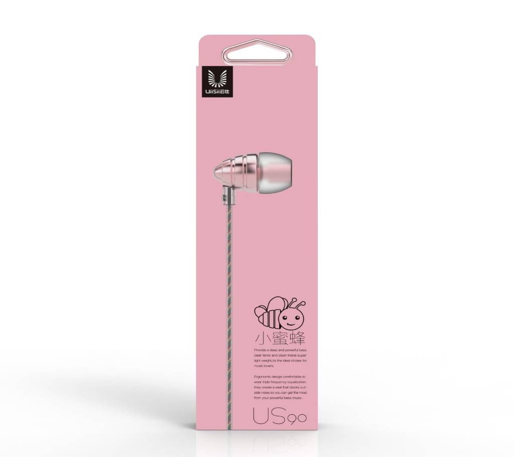 UiiSii US90 In-ear Wired Powerful Bass Earphones - ROSE GOLD