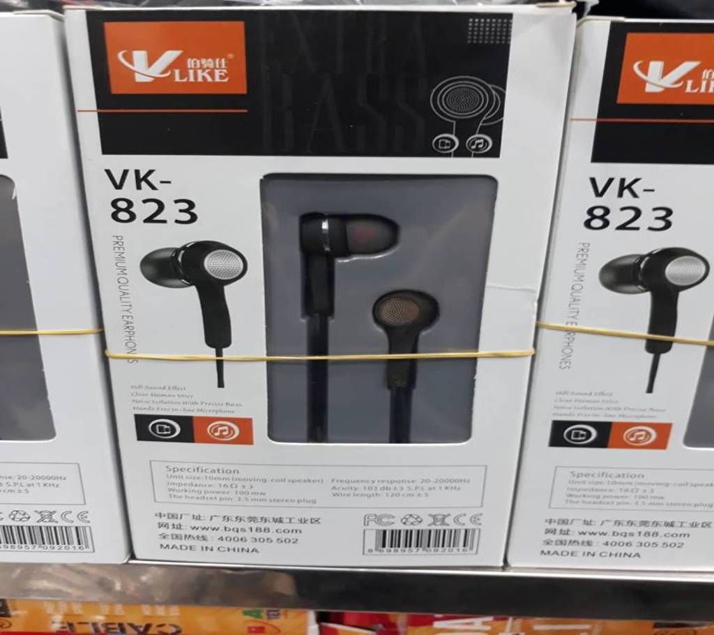 Vlike Vk-823 Music Wired Earphones