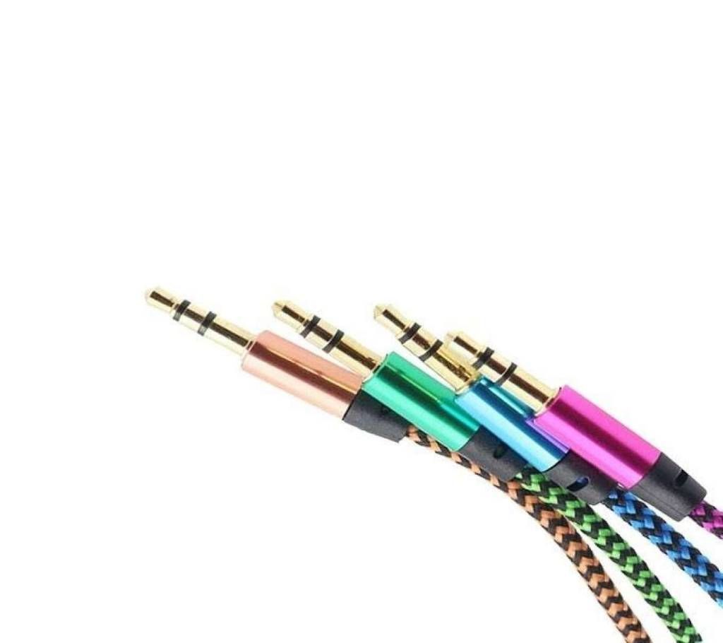 Aux Audio Cable 3.5mm Male Connector Cable for Iphone - Multicolor 1m