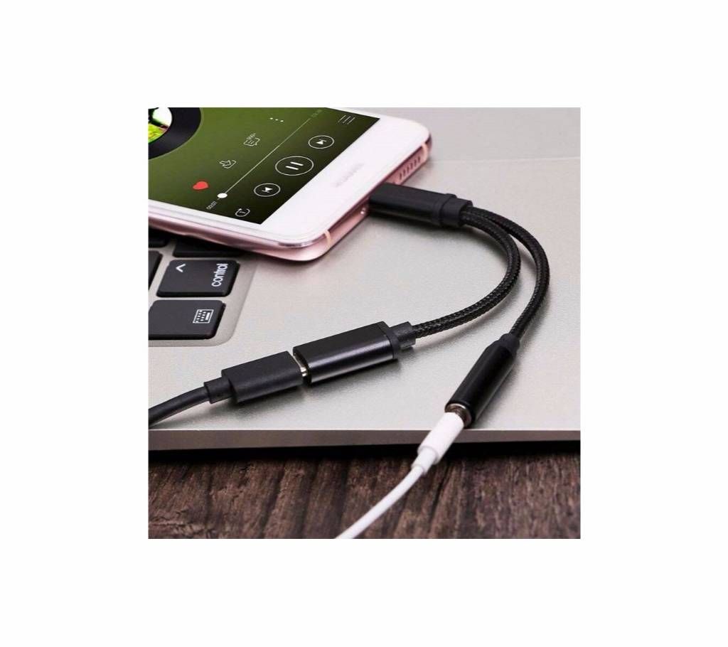 USB Type C to 3.5 Audio  Jack& Charging Cable Adapter