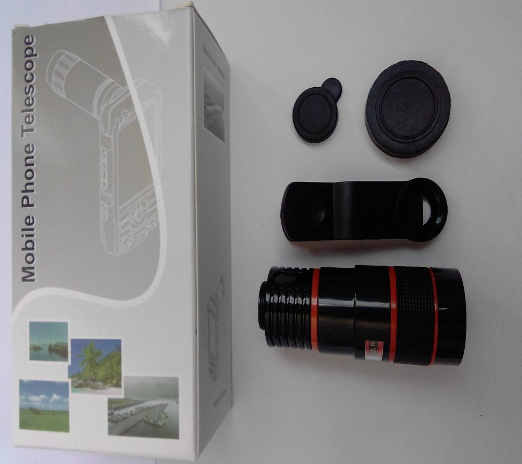 12X Zoom Telescope Lens for Mobile Phone - Black