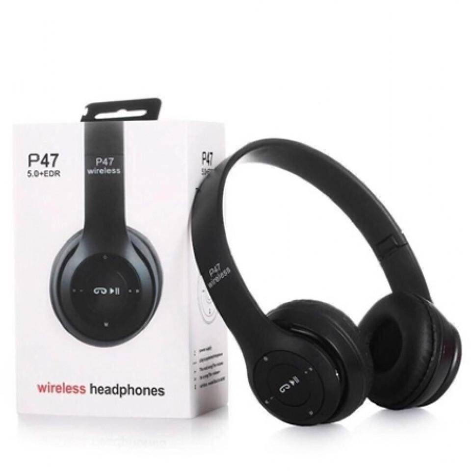 P47 Wireless Bluetooth Stereo Headphone 5.0+EDR with SD Card Slot and FM radio
