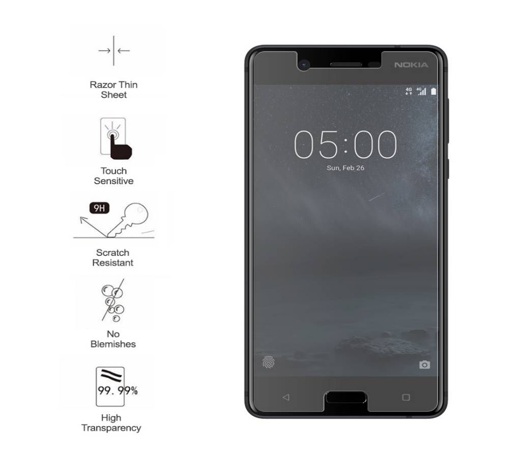 Nokia 5 5D Tempered Glass Screen Protector-Transparent