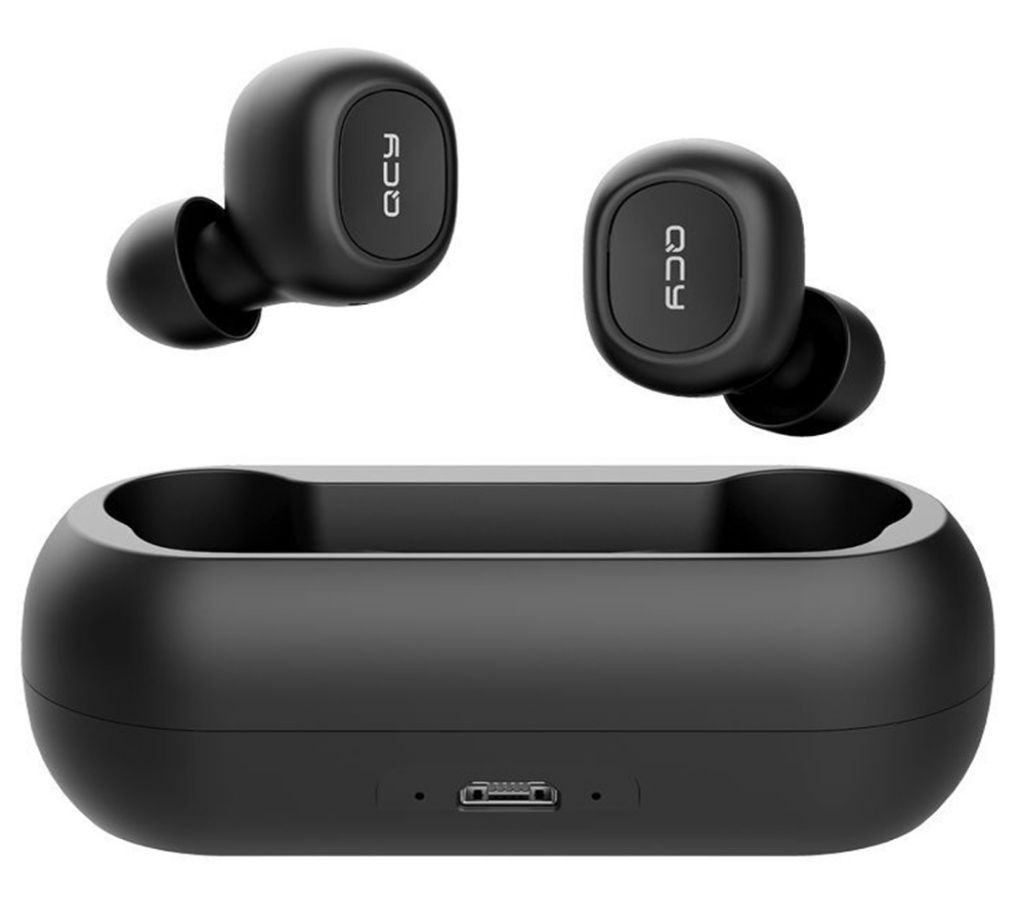QCY T1C Mini Wireless Music Earphones bluetooth v5.0 4.5hrs play time Auto-power on and pairing - Black