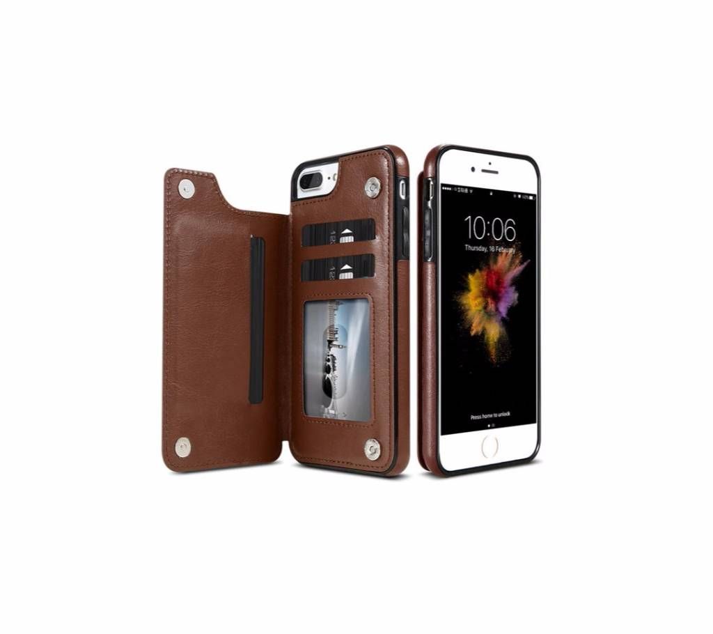 PU Leather 6 Card Slot Holder Cover For Iphone 7/8
