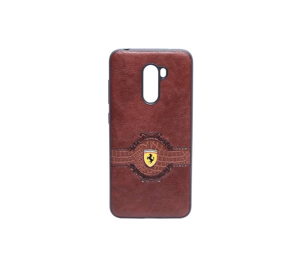 Leather Back Case for Xiaomi Poco F1 - Coffee