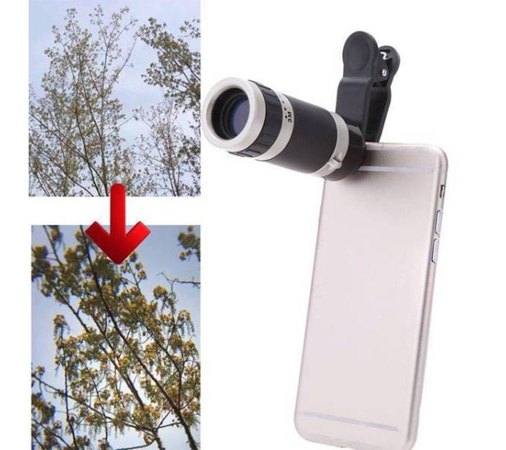Universal 8X Zoom Mobile Phone Telescope Camera Lens 