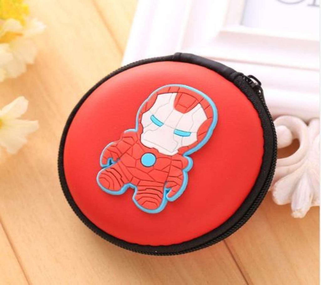 Iron Man lovely Cartoon Mini Zipper Protective earphone Case Pouch