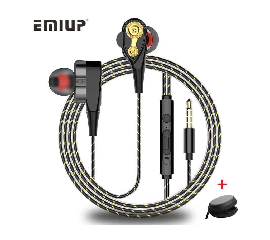 Dual Drive Stereo Wired Earphone In-ear Headset Earbuds Bass Earphones for IOS & Android