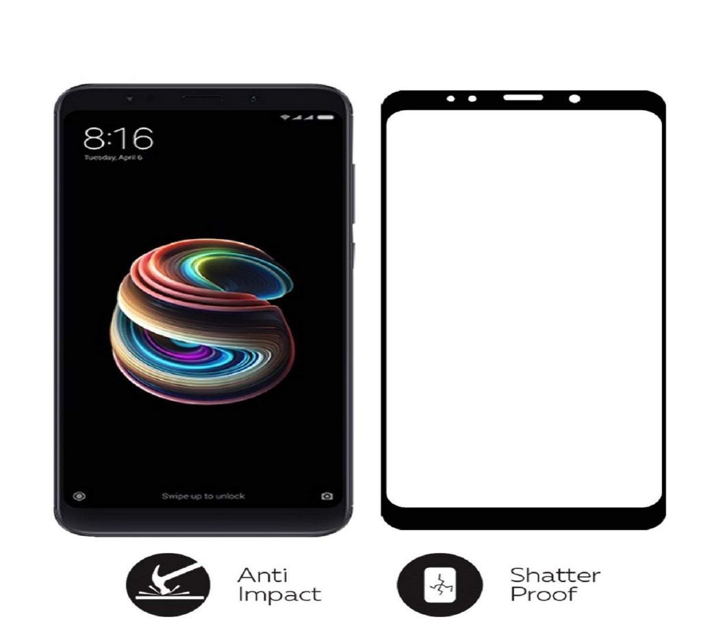 5D Tempered Glass Screen Protector for Xiaomi Redmi 5-Black