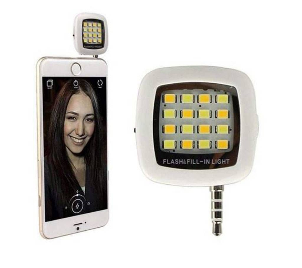 16 LED Selfie Camera Flash Light - White