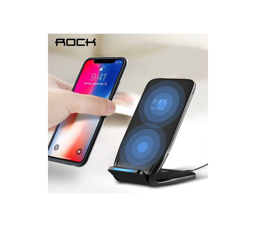 ROCK W3 Duil Coil Qi Wireless Charger 10W for iPhone 8,8plus,iPhone x,samsung galaxy S8,S8plus,note 8