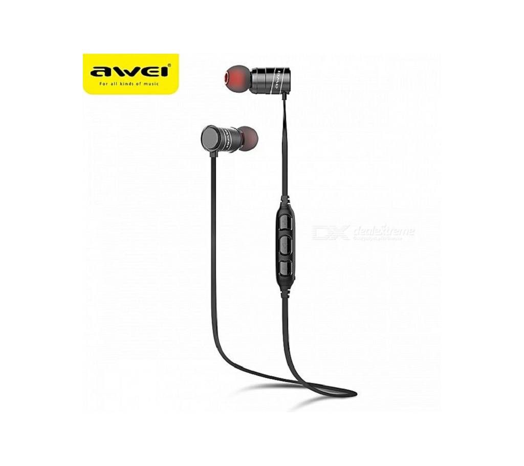 Awei AK1 Intelligent Magnetic Control Bluetooth Earphone - Black