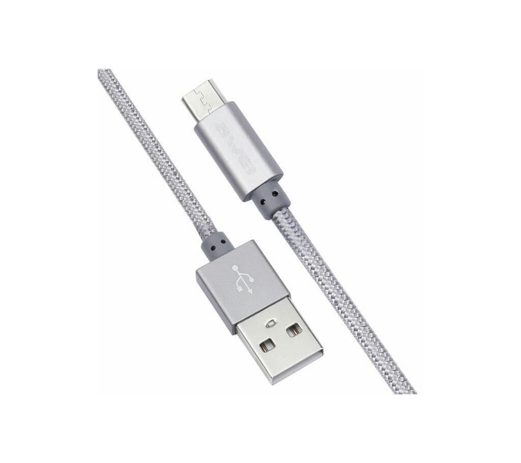 Awei CL10 Micro USB Mini Nylon Braided 2 in 1 Transfer Data Synchronization Charging Cord 0.3m for Android Mobile Phone Charger