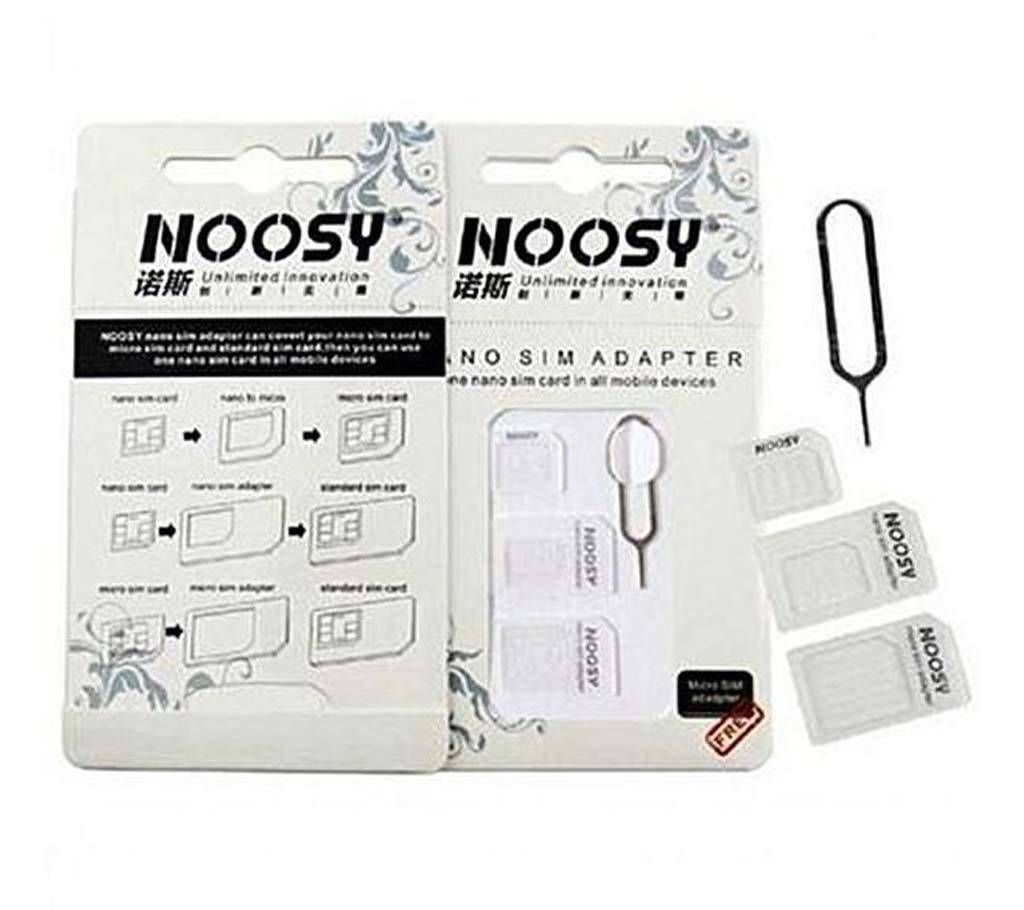 Micro Nano Sim Card Adapter and Pin - White
