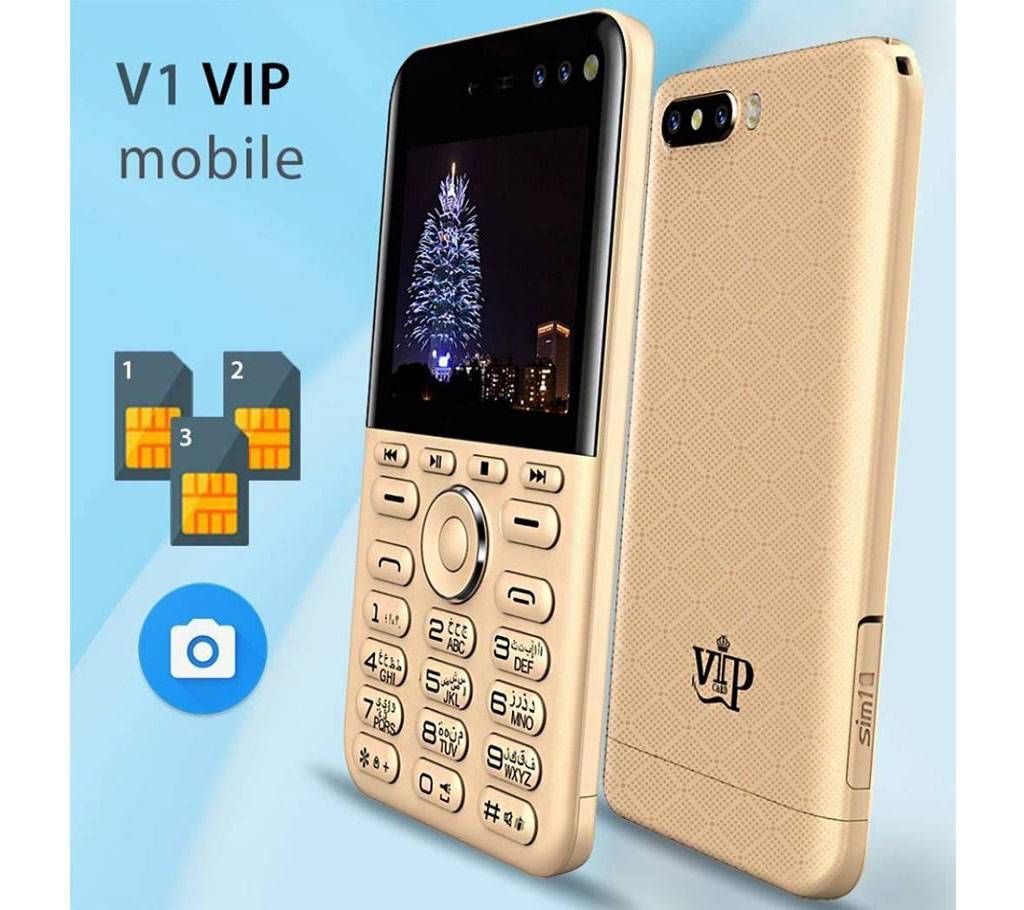 VIP V1 3-Sim 4 camera Bluetooth card phone