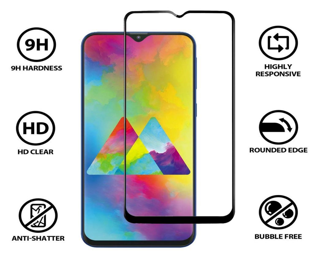 Samsung Galaxy M20 - 6D Tempered Glass HD Screen Protector - Transparent..