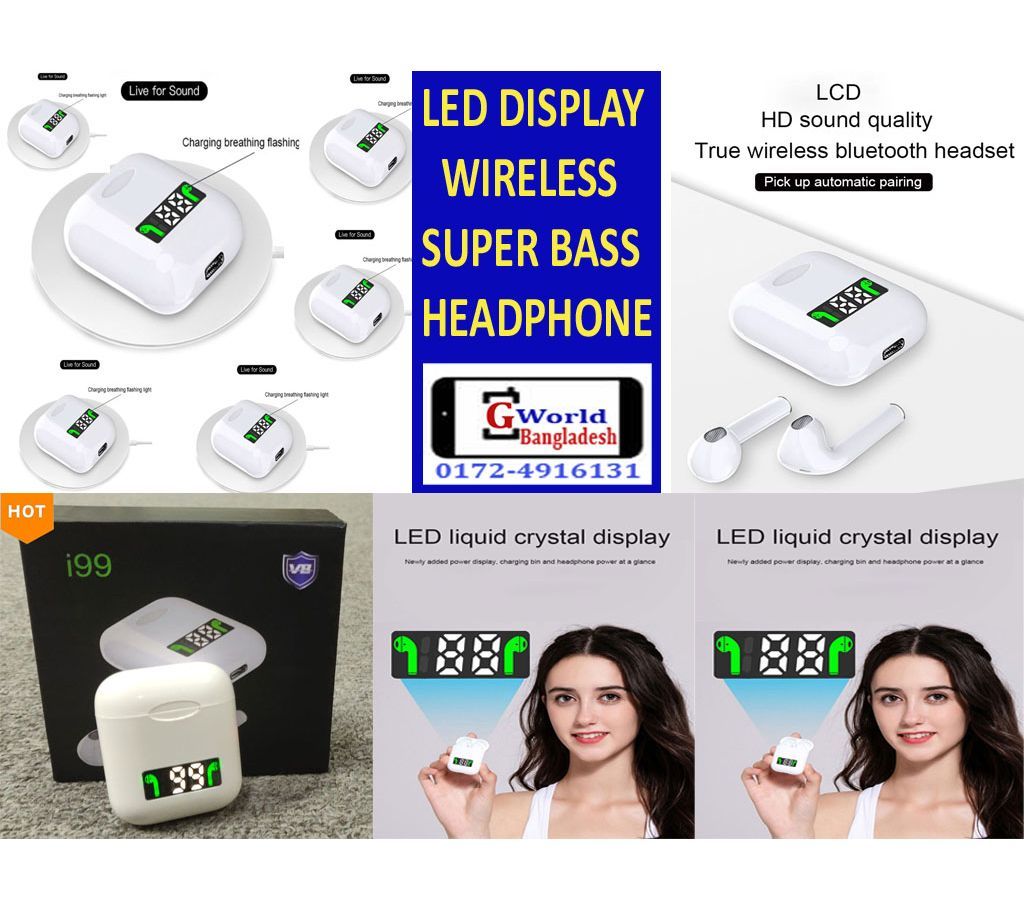 LED Display  Bluetooth Headphone