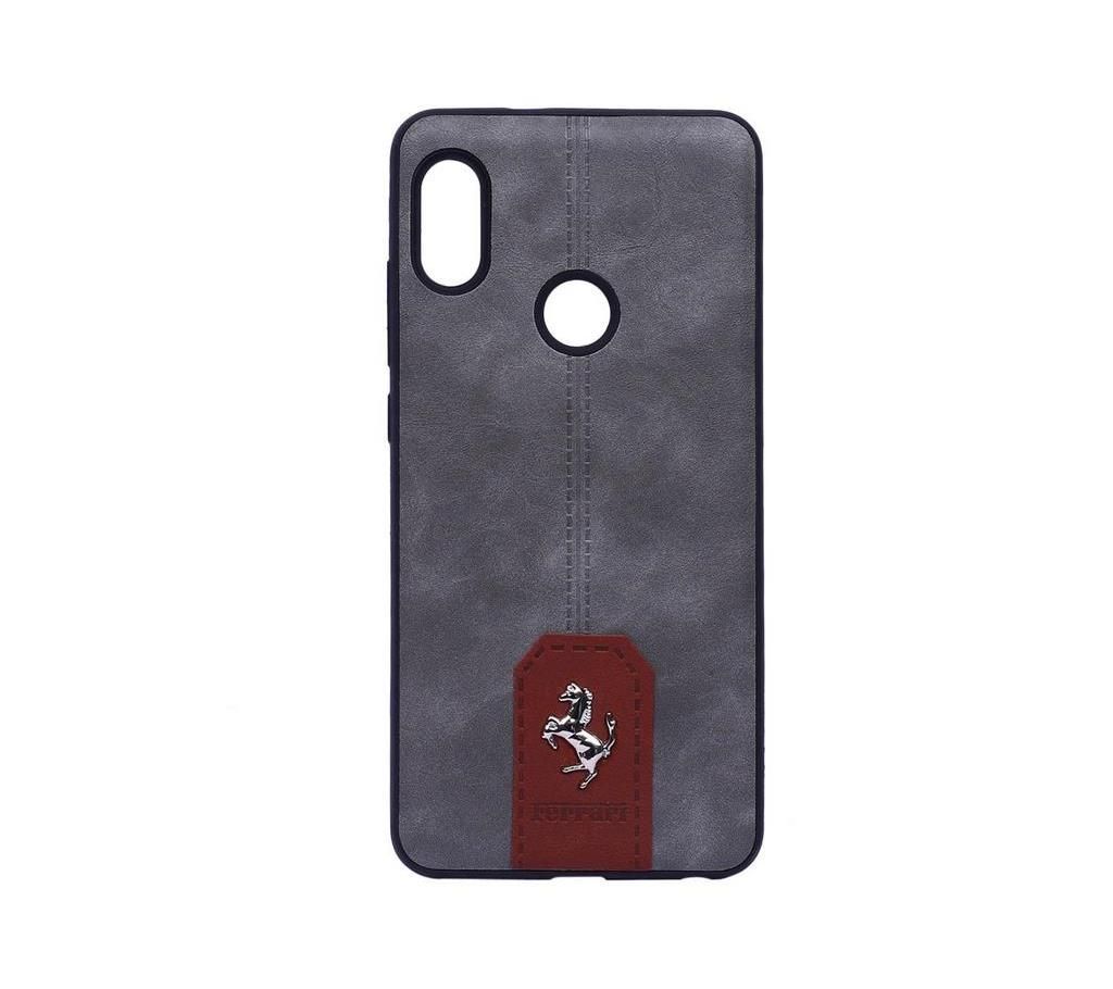 Ferrari Leather Back Case for Redmi 6 Pro -Off Black