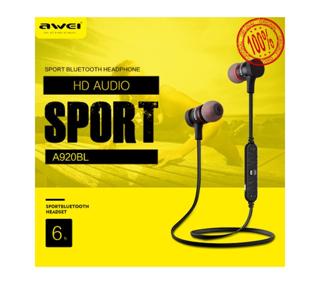 Awei A920BL Wireless Lock In-Ear Bluetooth 4.0 Smart Sports Headset