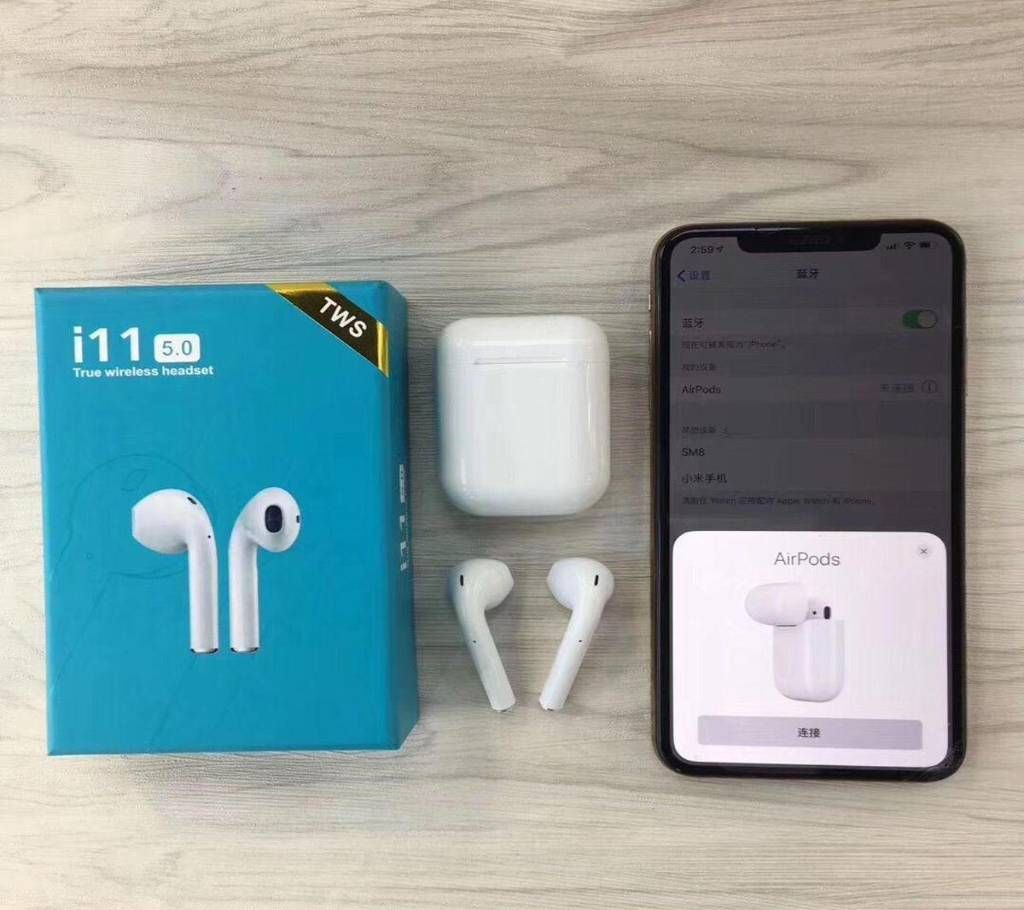 Original i11 Wireless Bluetooth Earbuds with Charging case -White