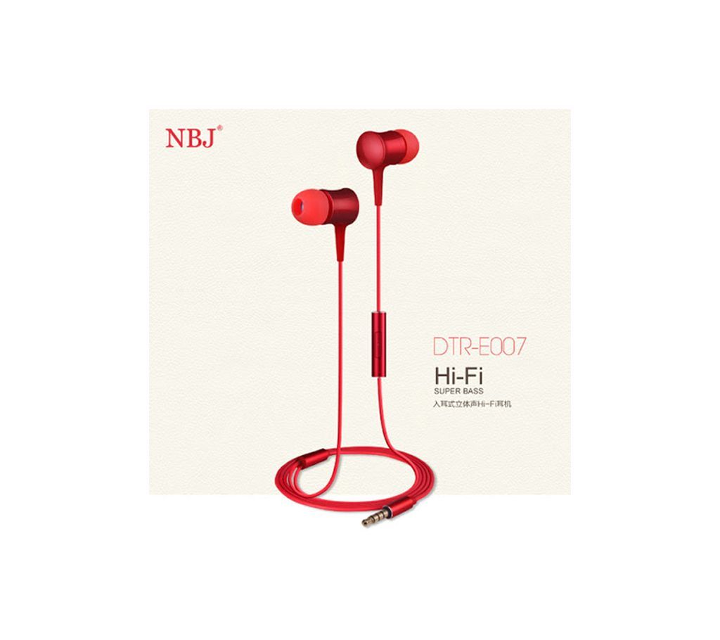 NBJ In-ear Headphone Iphone & Android Earphone 3.5MM Wired Earphone Stereo Headphone Remote and Microphone with Iphone / Sony / Sumsung etc Silver NBJ