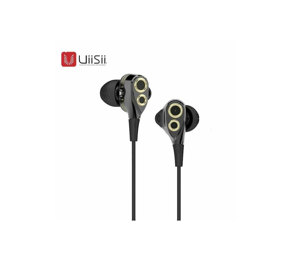UiiSii BA T8 HiFi Earphone Earbuds Dual Dynamaic Music In Ear Earphone