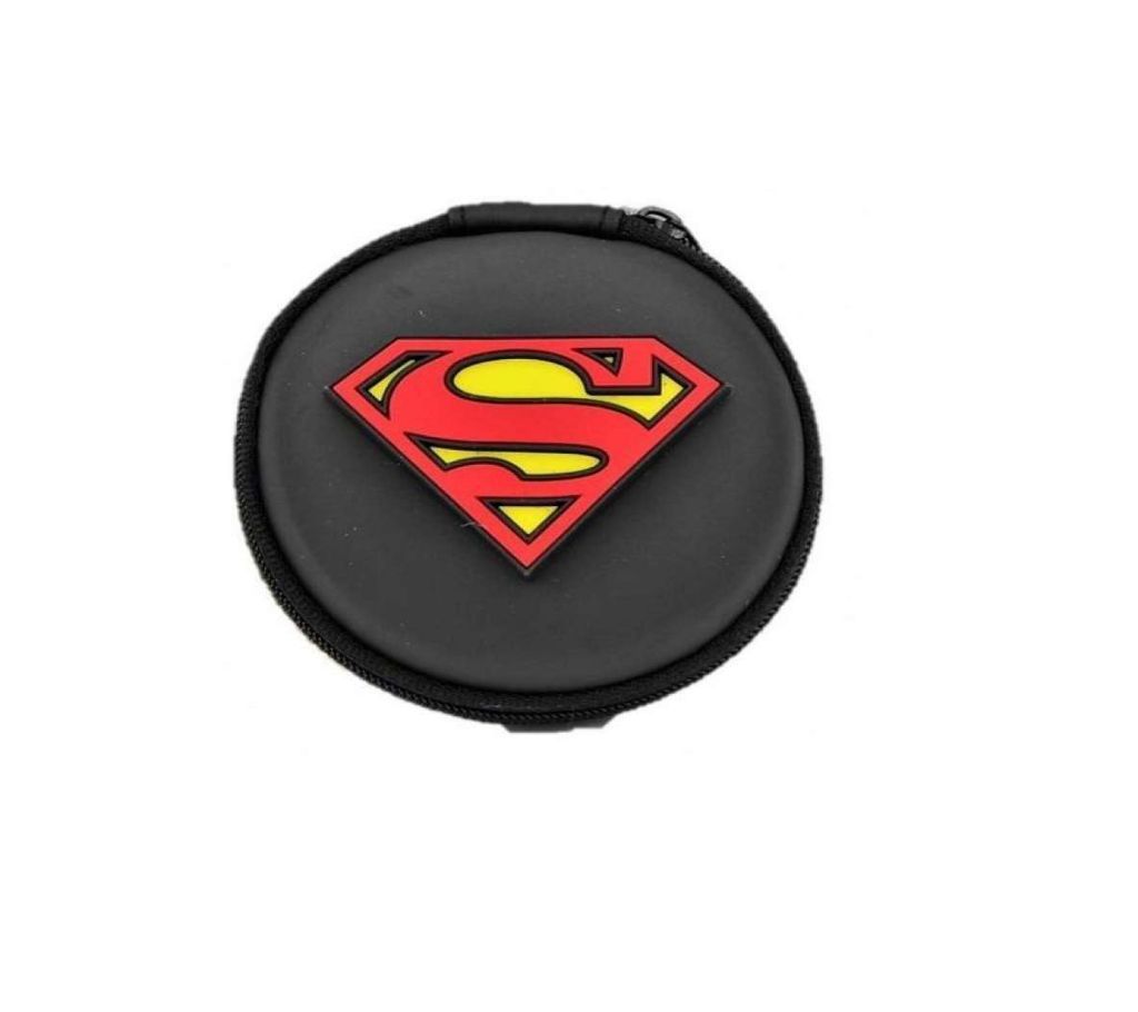Superman lovely Cartoon Mini Zipper Protective earphone Case Pouch