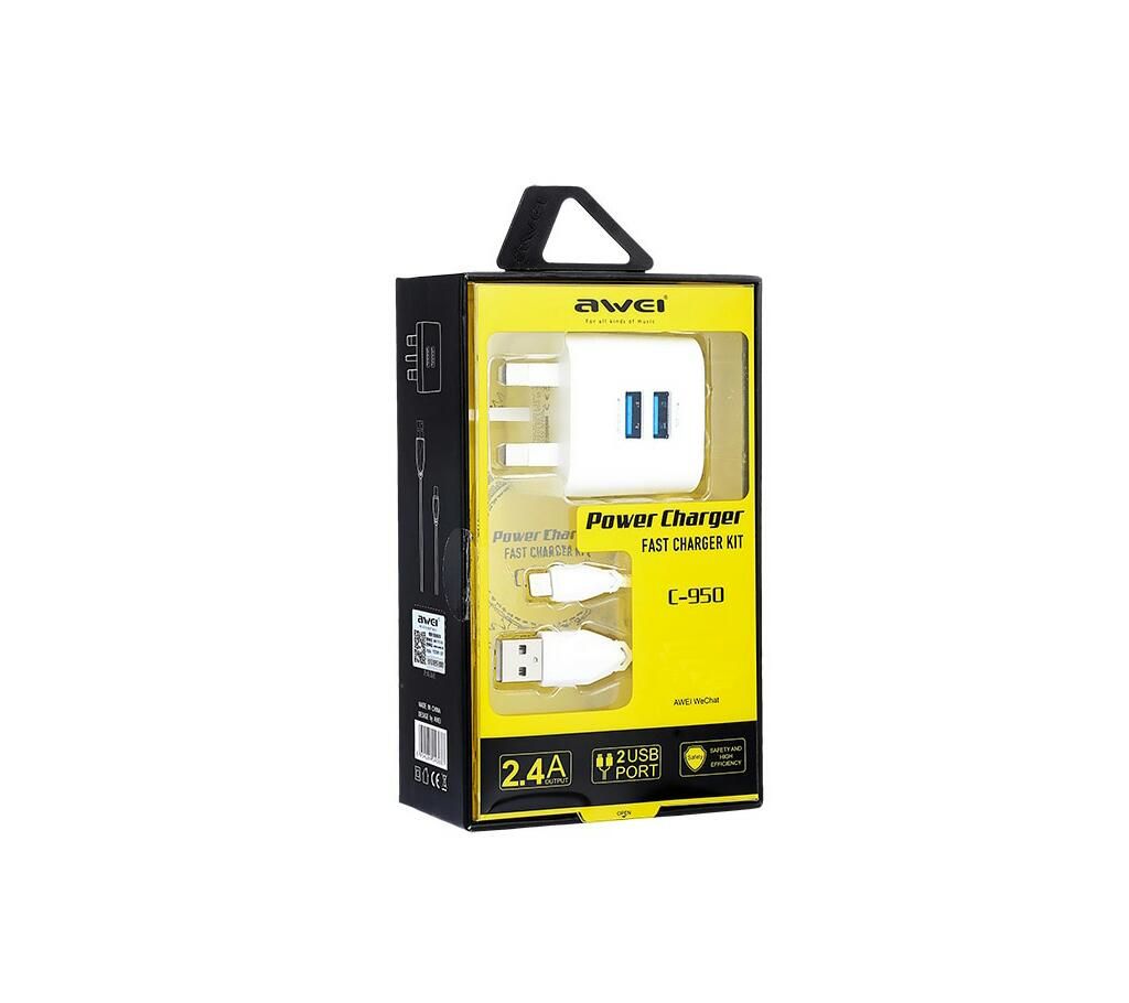 Awei C960 Fast Charger Kit 2 USB Port For Android Phone
