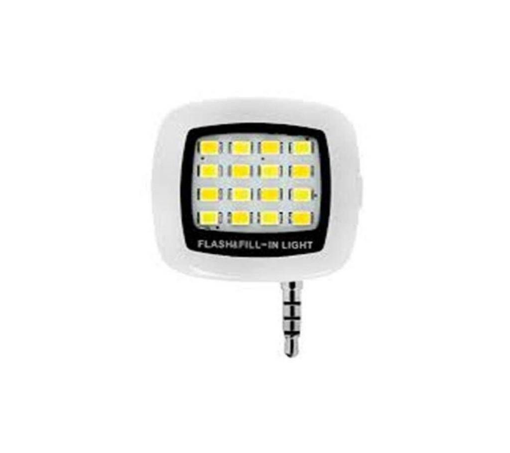 Mini 16 LED Selfie Camera Flash Light - White