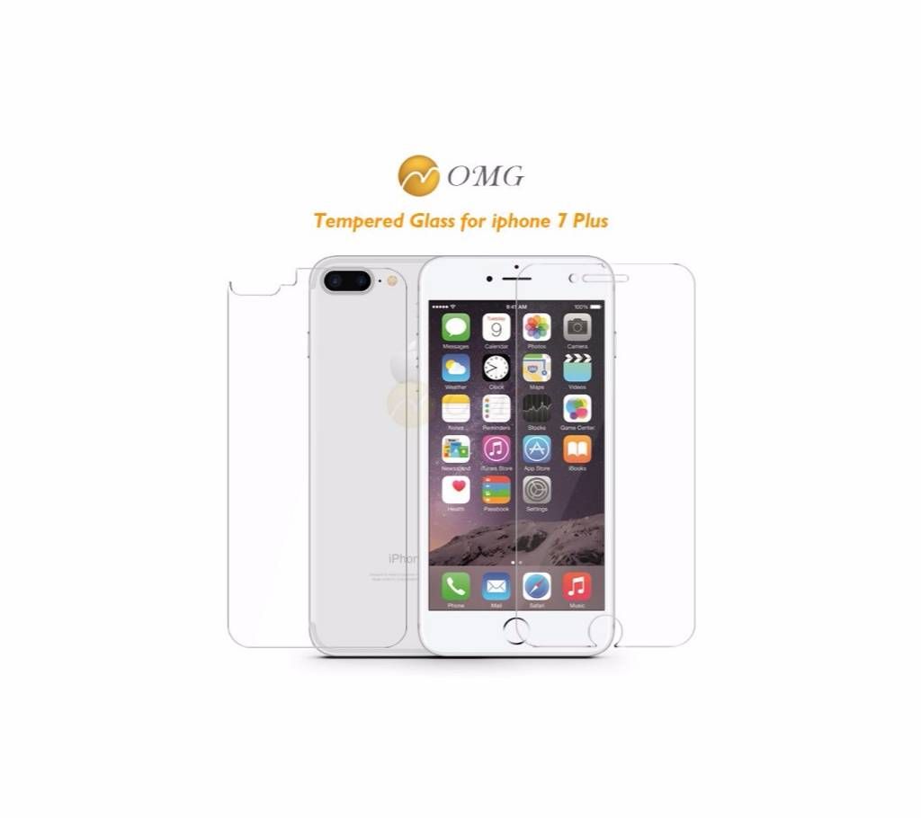 2pcs Front + Back 9D Tempered Screen Protector For Iphone 7 Plus