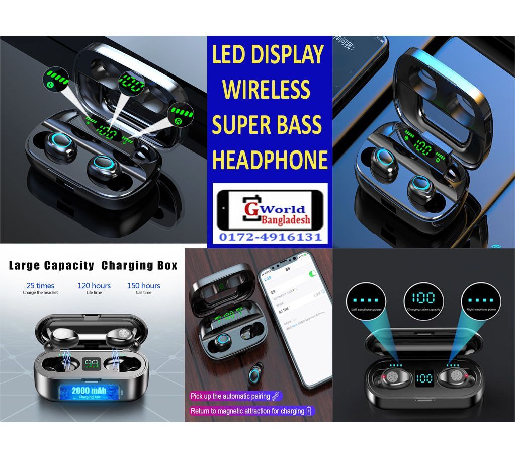 LED Display  Bluetooth Wireless  Earphone 